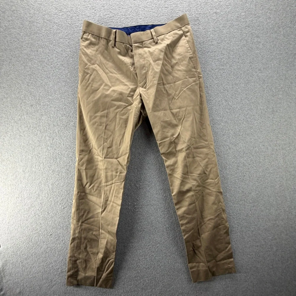 Banana Republic Mens 28x30 Non-Iron Modern Slim Fit Chino Pants Khaki Tan Cotton